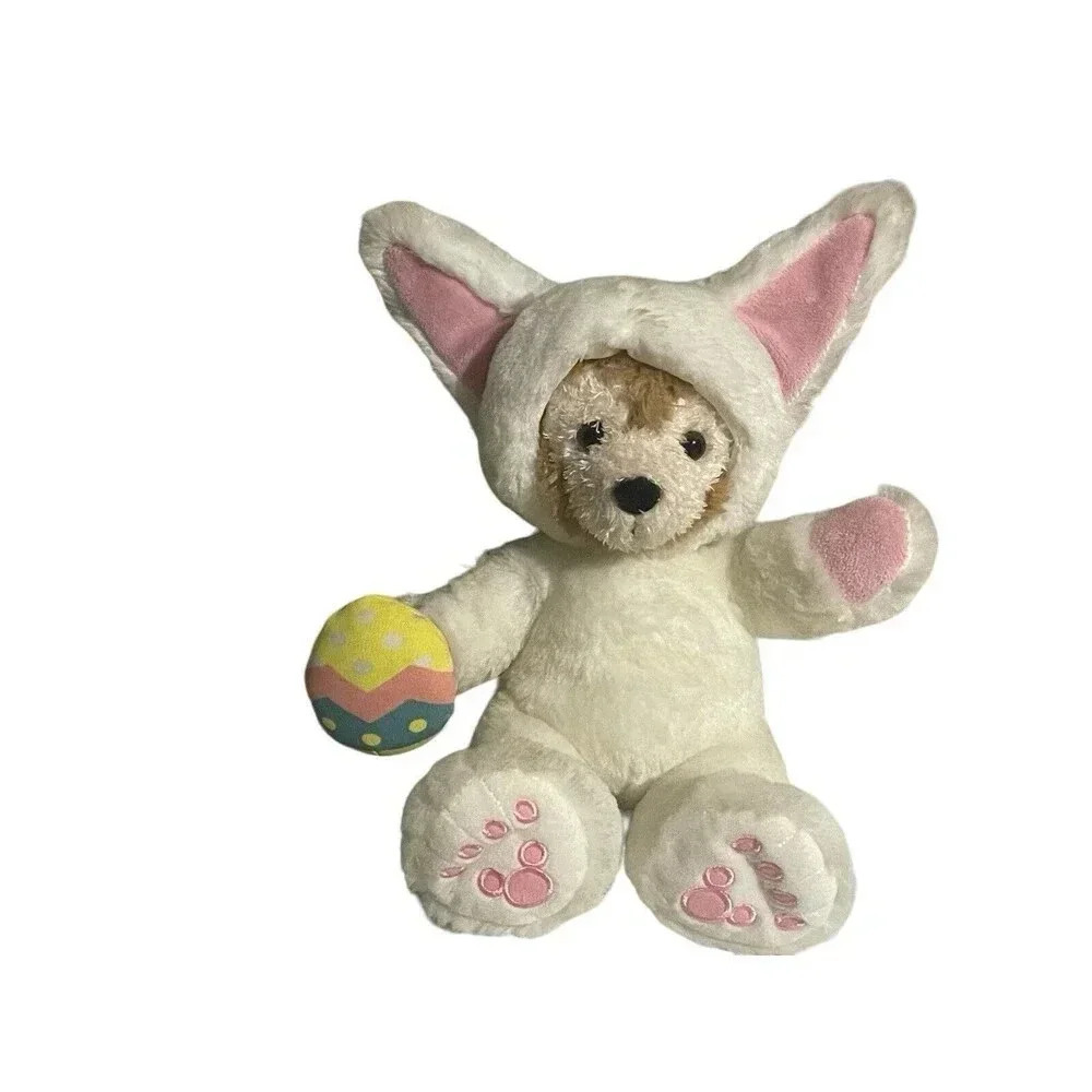 Disney Parks Duffy the Disney Bear Plush in Easter Bunny Outfit Holding Egg 11"